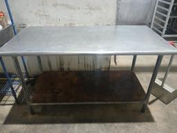 48" Stainless Steel Work Top Table W/ Under Shelf - Please see pics for additional specs.