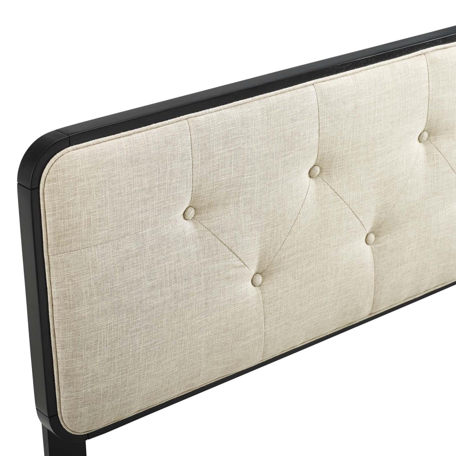 Modway Collins Tufted Twin Fabric And Wood Headboard MOD-6232-BLK-BEI