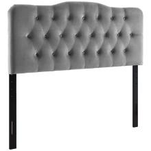 Modway Annabel King Diamond Tufted Velvet Headboard In Gray Finish MOD-6127-GRY