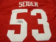 Moritz Seider of the Detroit Red Wings signed autographed hockey jersey PAAS COA 944