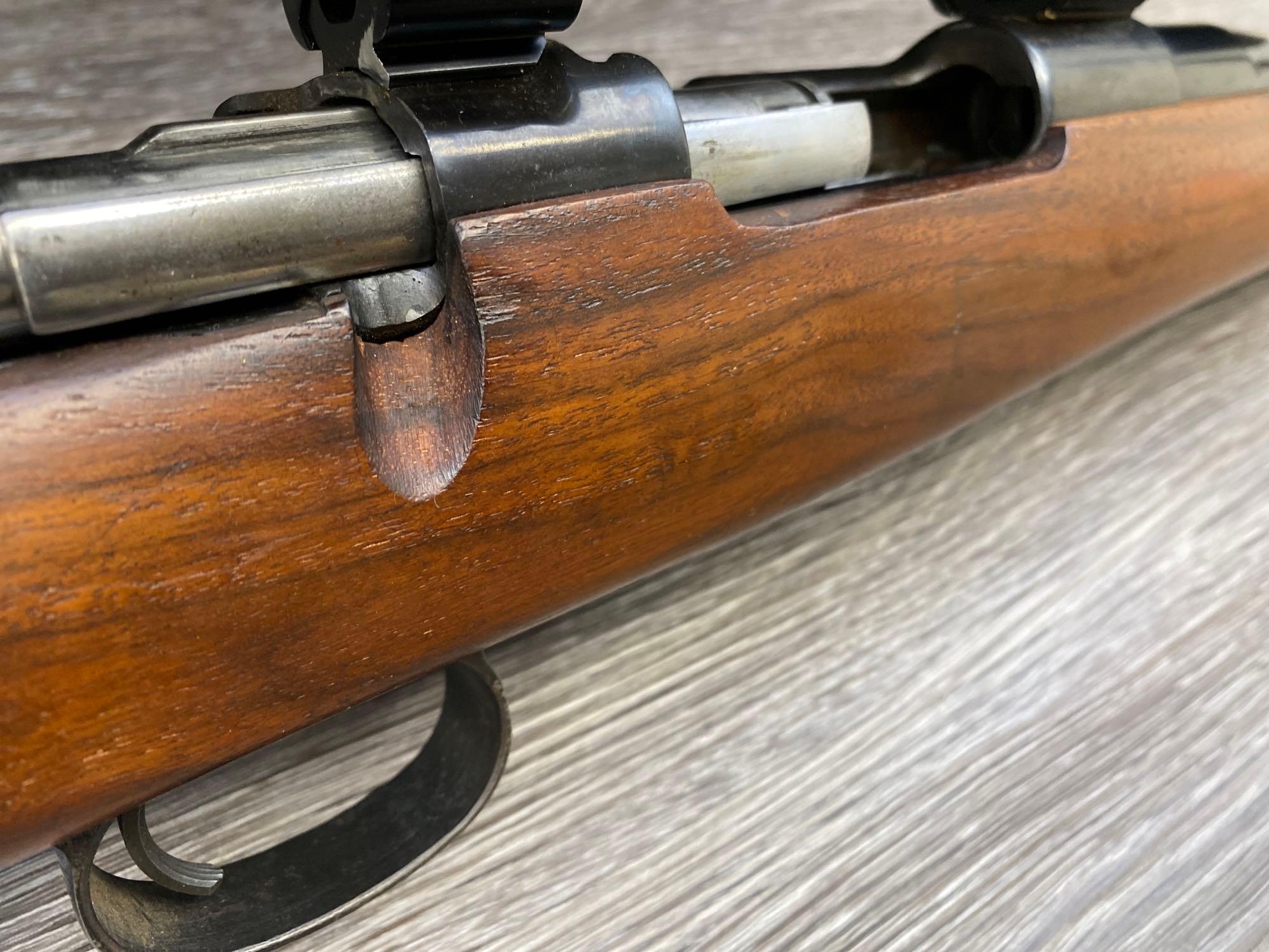 SCOPED CUSTOM SPANISH MAUSER BOLT-ACTION SPORTING RIFLE .243 WIN CAL.