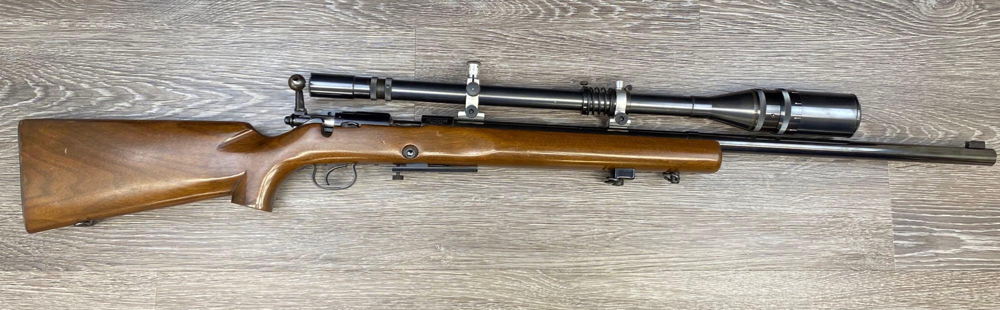 WINCHESTER MODEL 52 .22 LR CAL. SINGLE-SHOT BOLT-ACTION RIFLE W/J. UNERTL SCOPE (CIRCA 1961).