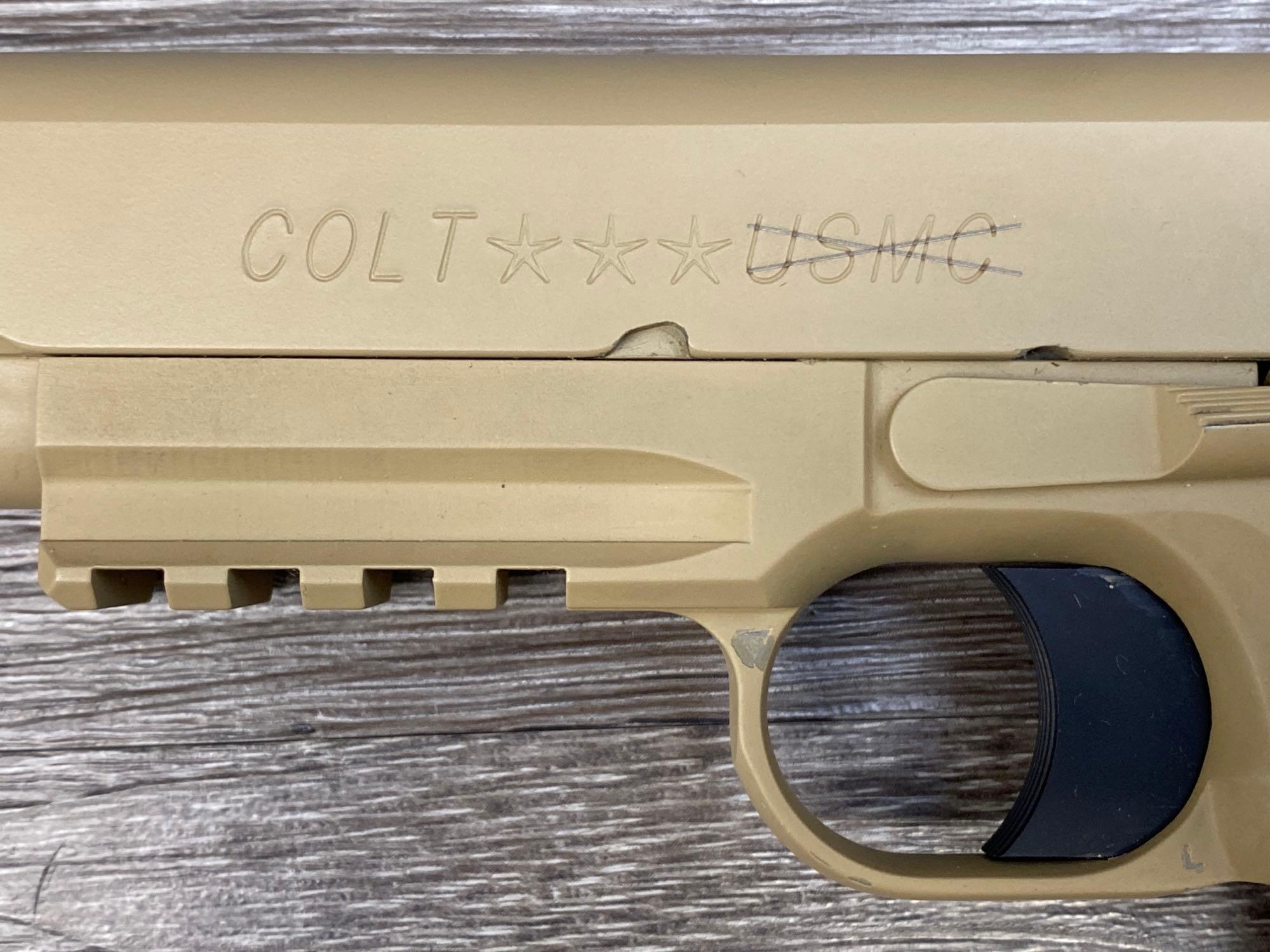 COLT CUSTOM SHOP GOV'T MODEL CQBP CLOSE QUARTER BATTLE PISTOL USMC M45A1 CONSECUTIVE TO LOT 125B.