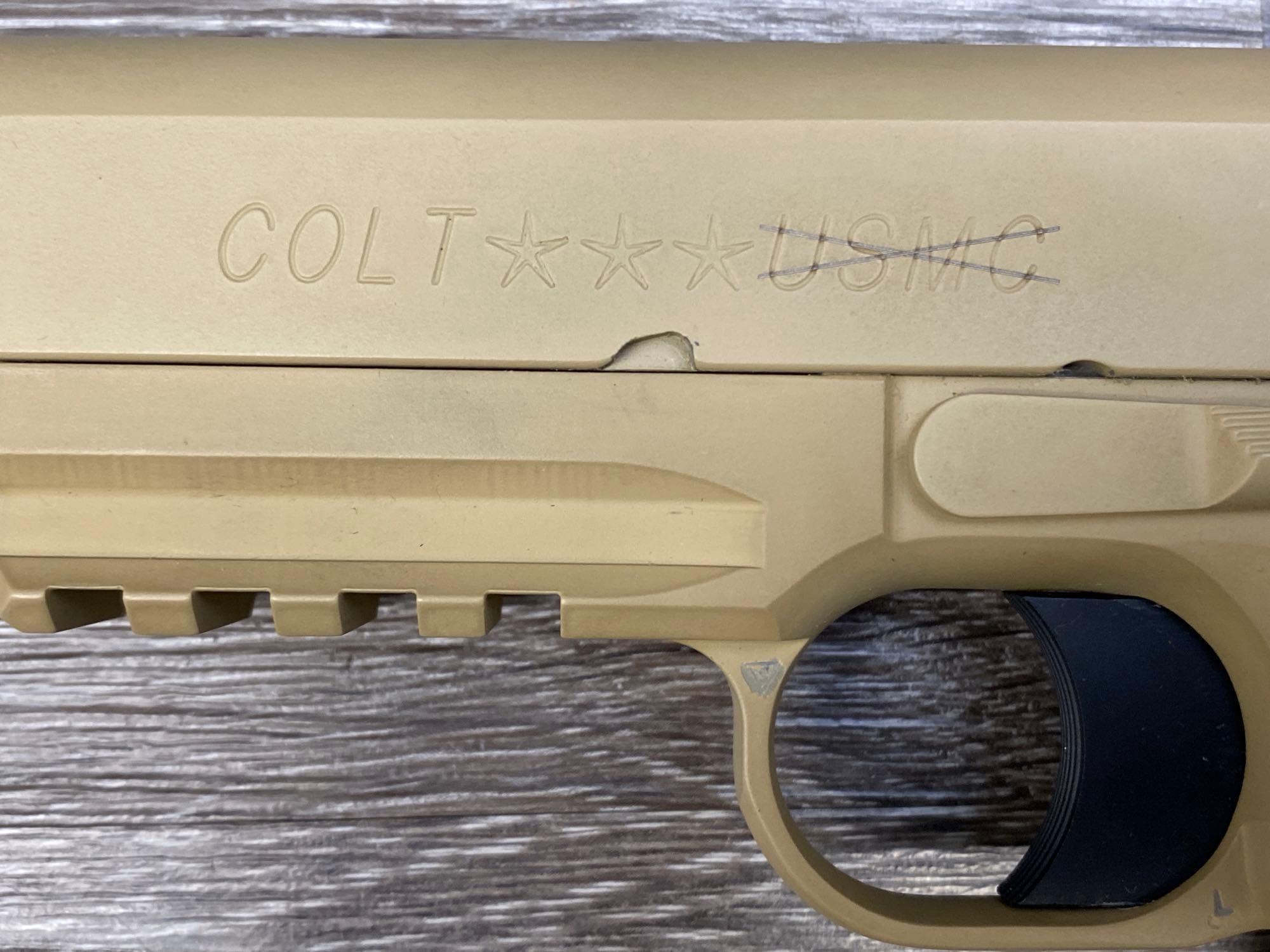 COLT CUSTOM SHOP GOV'T MODEL CQBP CLOSE QUARTER BATTLE PISTOL USMC M45A1 CONSECUTIVE TO LOT 125A.