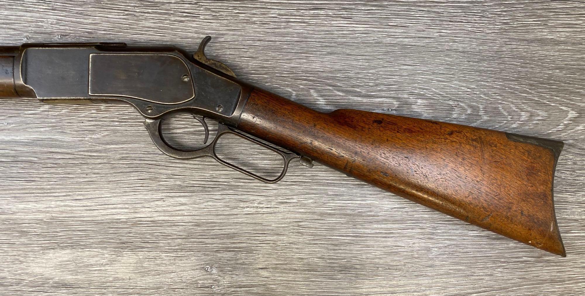 WINCHESTER MODEL 1873 .44 WCF CAL. LEVER-ACTION RIFLE SHORTENED TO 23" (CIRCA 1890).