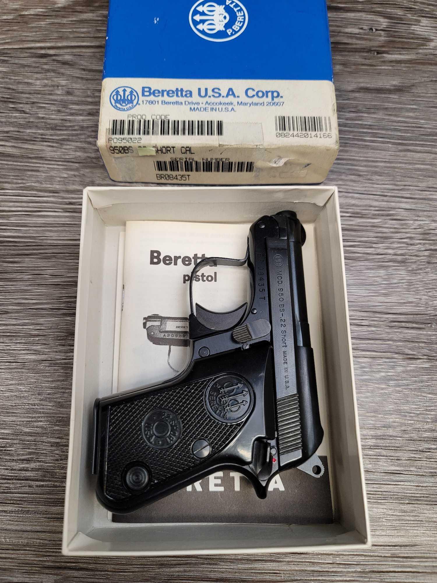 BERETTA MODEL 950BS .22 SHORT TIP-UP BARREL SEMI-AUTO PISTOL