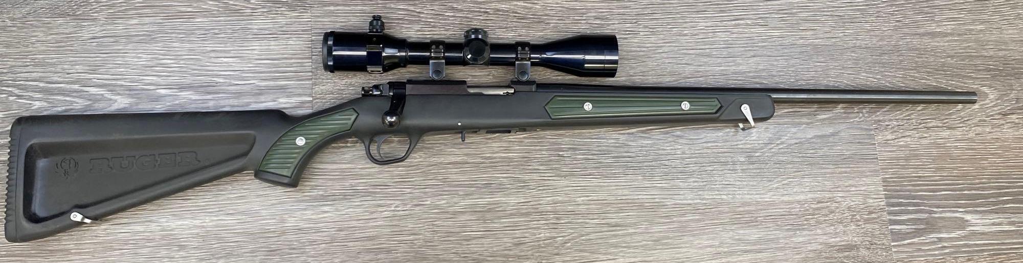 RUGER MODEL 77/22 ALL WEATHER BOLT-ACTION RIFLE .22LR W/ GREEN INSERTS & SCOPE