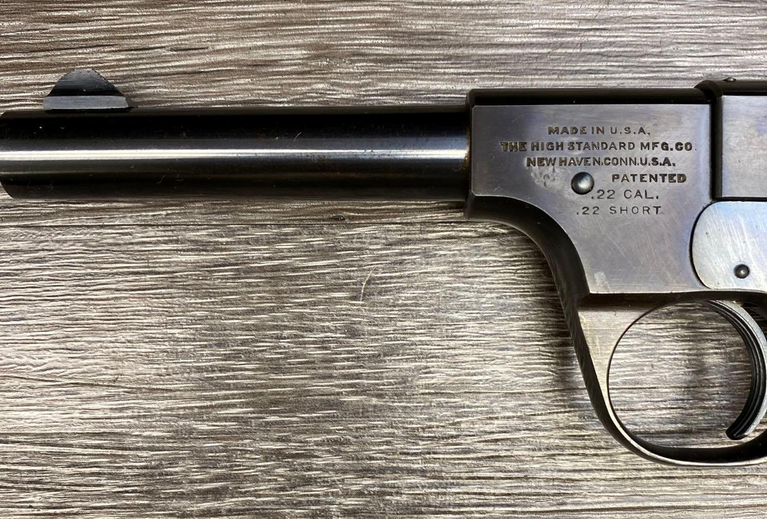 HIGH STANDARD MODEL C .22 SHORT SEMI AUTO PISTOL