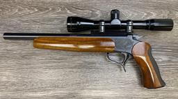 THOMPSON CENTER CONTENDER .22 HORNET SINGLE-SHOT PISTOL w/BURRIS SCOPE