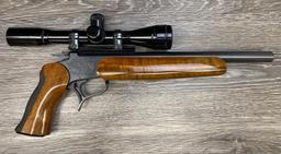 THOMPSON CENTER CONTENDER .22 HORNET SINGLE-SHOT PISTOL w/BURRIS SCOPE