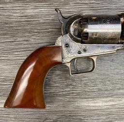 1 OF 100 CASED, ENGAVED, SILVER-PLATED U.S. NAVY COMMEMORATIVE COLT M-1851 .36 CAL. REVOLVER