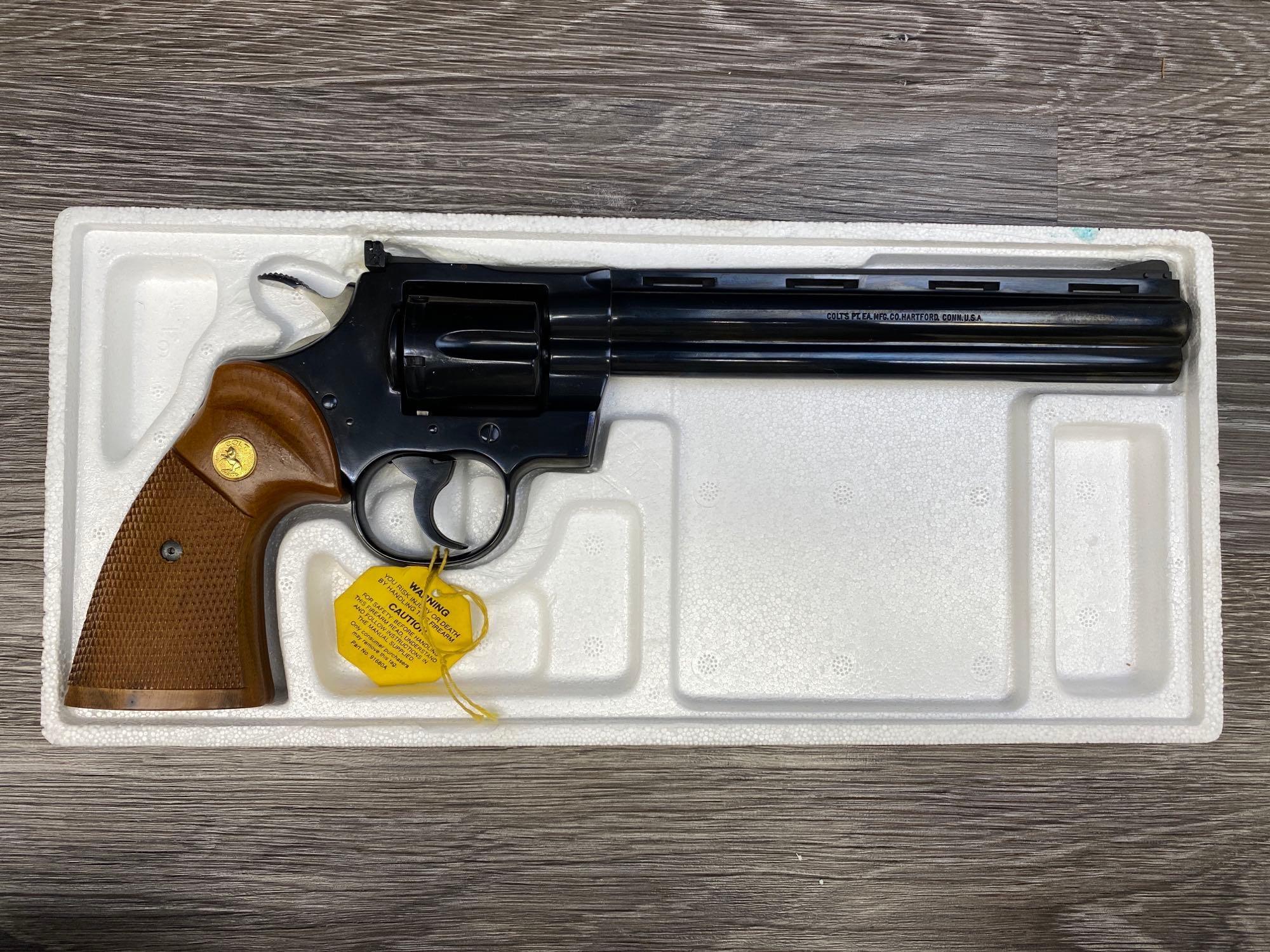 COLT BLUED 8" PYTHON .357 MAG. REVOLVER W/ BOX