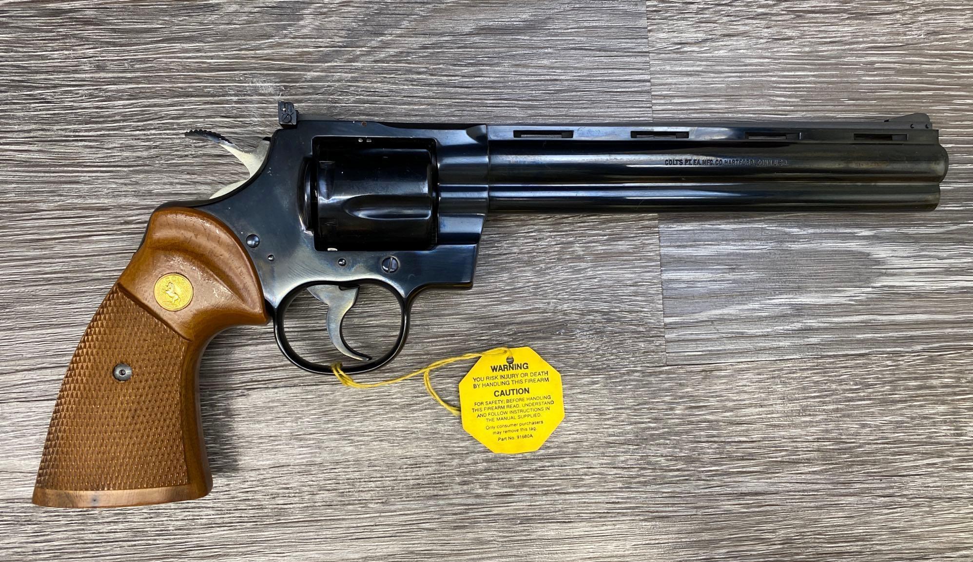 COLT BLUED 8" PYTHON .357 MAG. REVOLVER W/ BOX