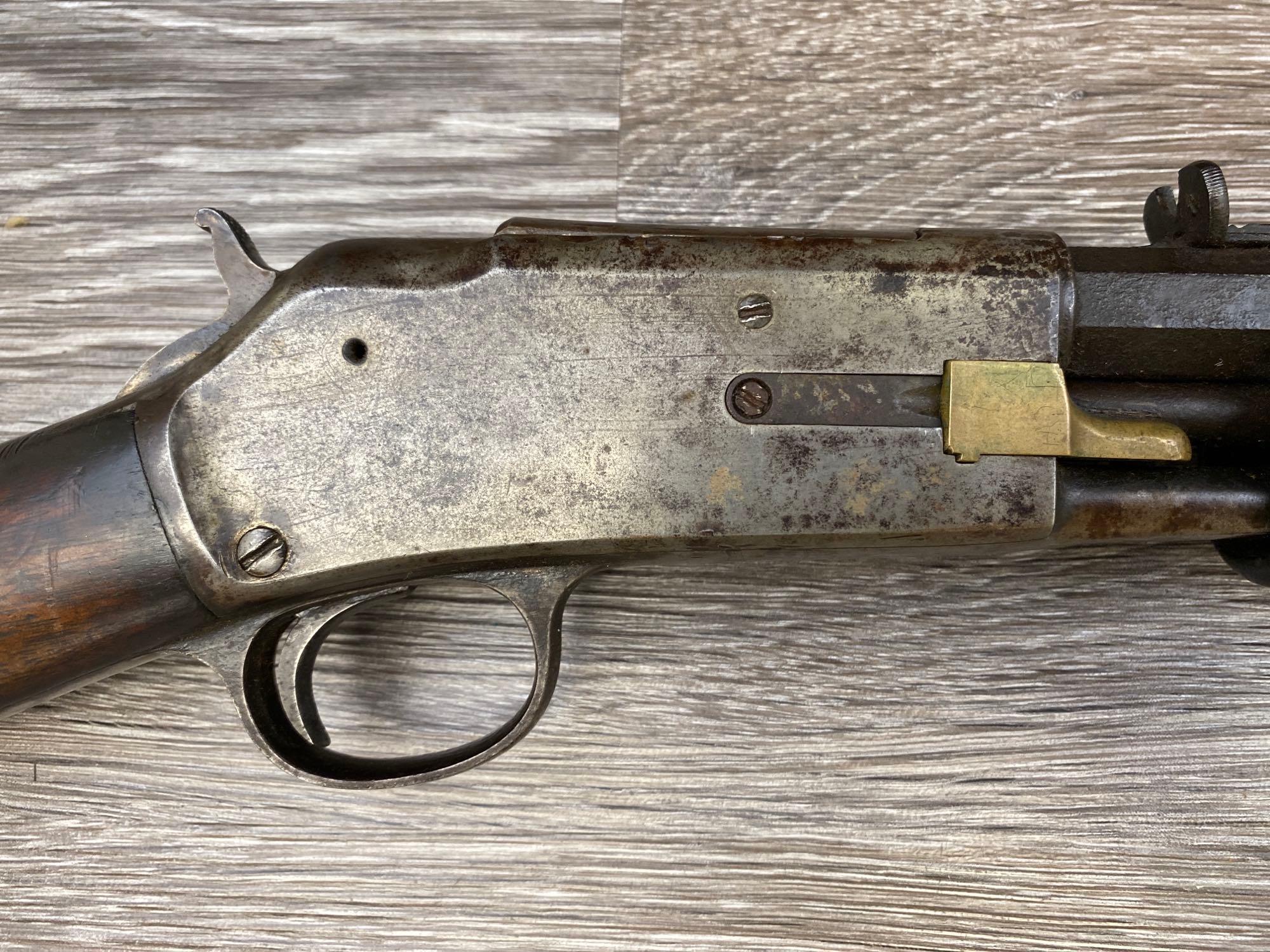 COLT LIGHTNING SLIDE ACTION RIFLE .22 CALIBER, LAST PAT'D DATE ON BARREL FEB. 22, 1887.