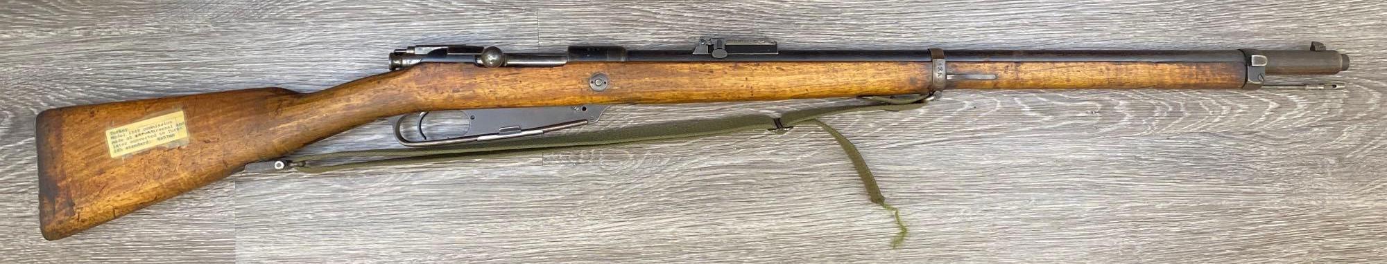 ERFURT MODEL 1888 TURKISH COMMISSION MAUSER BOLT ACTION RIFLE 8 X 57MM W/WOVEN SLING