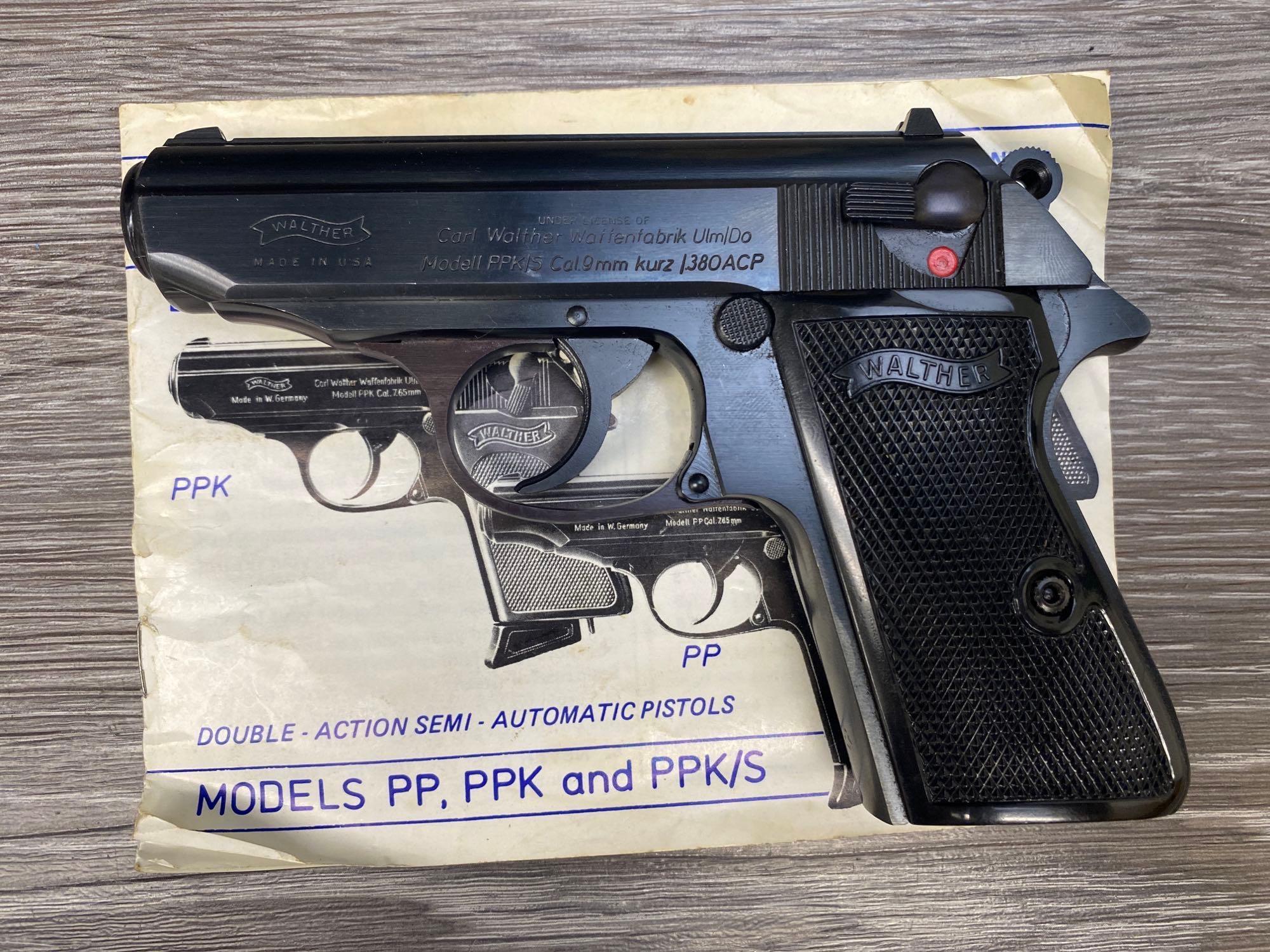 WALTHER PPK/S .380 ACP SEMI-AUTO PISTOL W/EXTRA MAG.