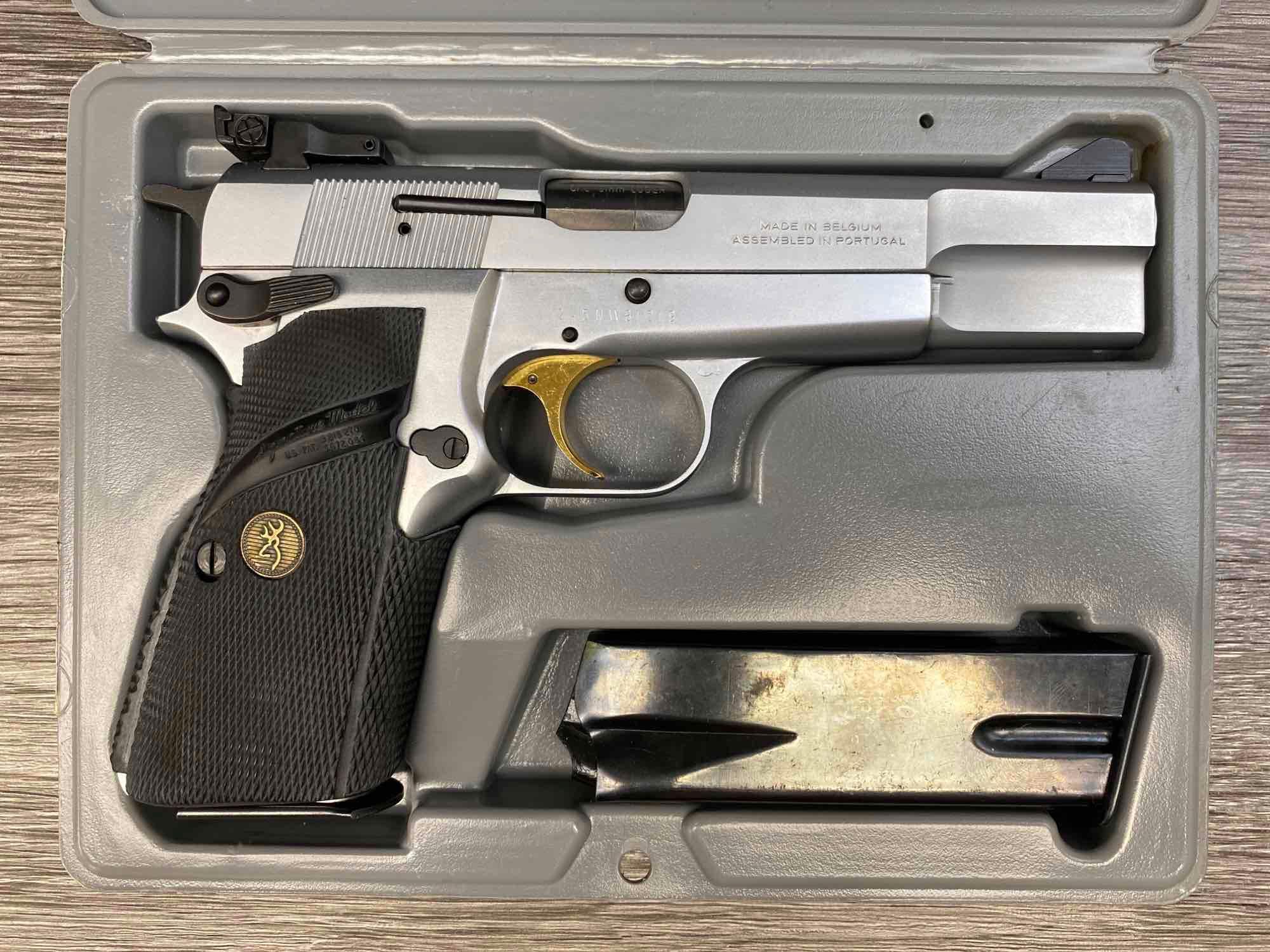 CASED BROWNING HI POWER 9MM SEMI-AUTO PISTOL