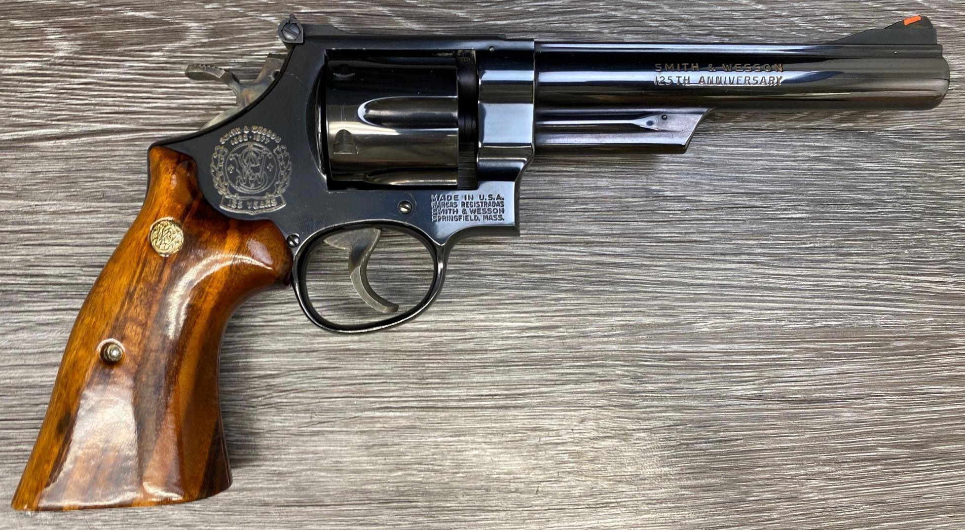 CASED 125th ANNIVERSARY SMITH & WESSON 25-3 .45 REVOLVER w/BOOK and MEDALLION