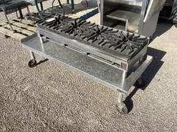 WOLF 4 BURNER STOVE AND ROLLING CART