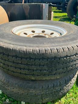 (2) USED 235/85R16 TIRES & 8 LUG WHEELS