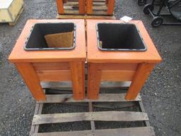 (2) 20'' X 20'' 1-POT CEDAR PLANTER BOXES (UNUSED)