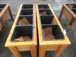 (2) 5' X 18'' 4-POT CEDAR PLANTER BOXES (UNUSED)