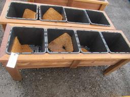 (2) 5' X 18'' 4-POT CEDAR PLANTER BOXES (UNUSED)