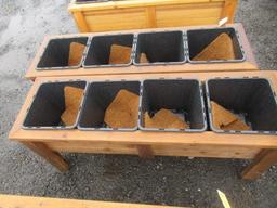 (2) 5' X 18'' 4-POT CEDAR PLANTER BOXES (UNUSED)