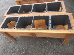 (2) 5' X 18'' 4-POT CEDAR PLANTER BOXES (UNUSED)