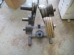 WEIGHT RACK W/ ASSORTED WEIGHTS