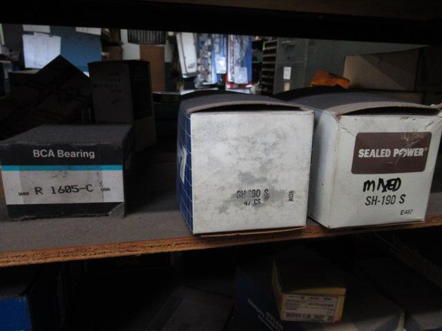 CONTENTS OF SHELF - ASSORTED ENGINE BEARINGS