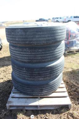 (4) 11R22.5 Tires w/ Aluminum Wheels