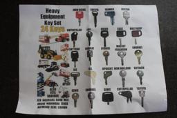 Lot of (24) Universal Heavy Equipment Keys