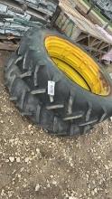 PAIR 12.4 X 38 TRACTOR TIRES AND RIMS