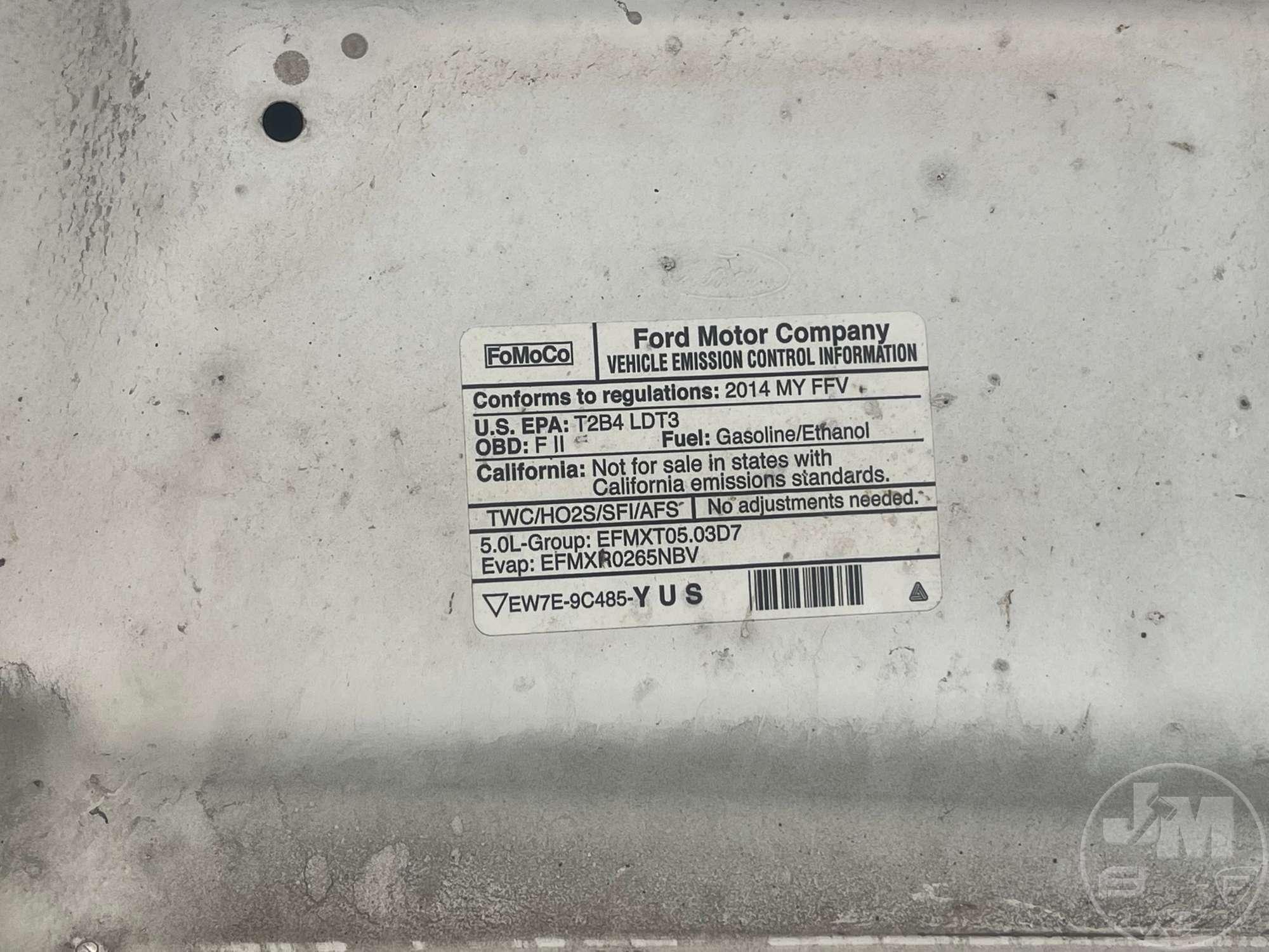 2014 FORD F-150 EXTENDED CAB 4X4 PICKUP VIN: 1FTFX1EF9EFC01246
