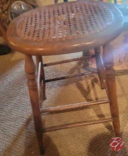 Antique Wicker Stool