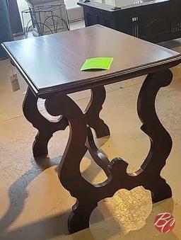 NEW Indonesia Hand Carved Mahogany Accent Table