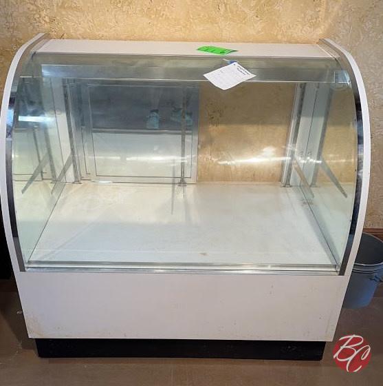 Curved Glass Display Case W/ Lights 45-1/2"x30"x42