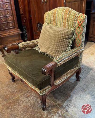 NEW Indonesia Hand Carved Padded King Chair 36"