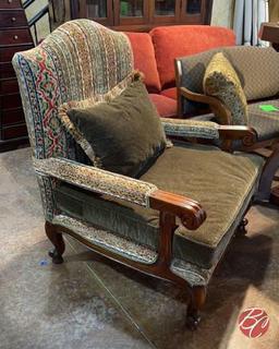 NEW Indonesia Hand Carved Padded King Chair 36"