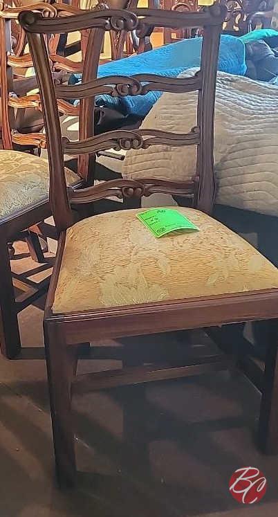 NEW Indonesia Hand Carved Mahogany Padded Chairs