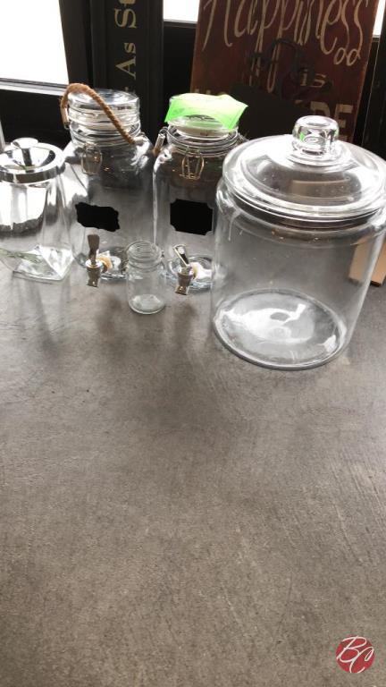 Glass Canisters And Drinks Dispenser