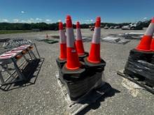 LOT OF (100) 28" REFLECTIVE SAFETY CONES