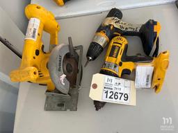 (2) Cordless Drills: Dewalt & Ryobi, Handheld Dewalt...Circular Saw