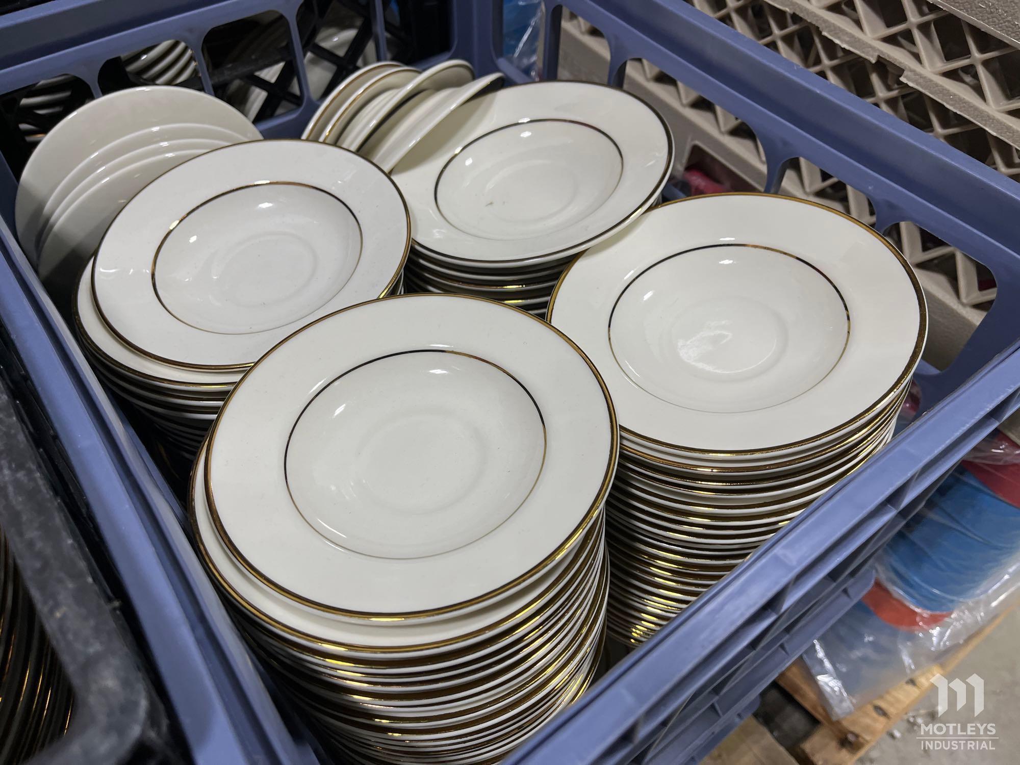 16 Boxes and Crates: China Plates, Saucers, Cups