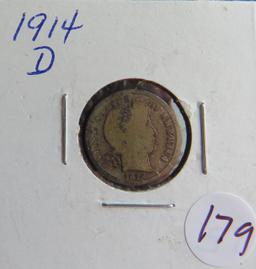 1914- D Barber Dime