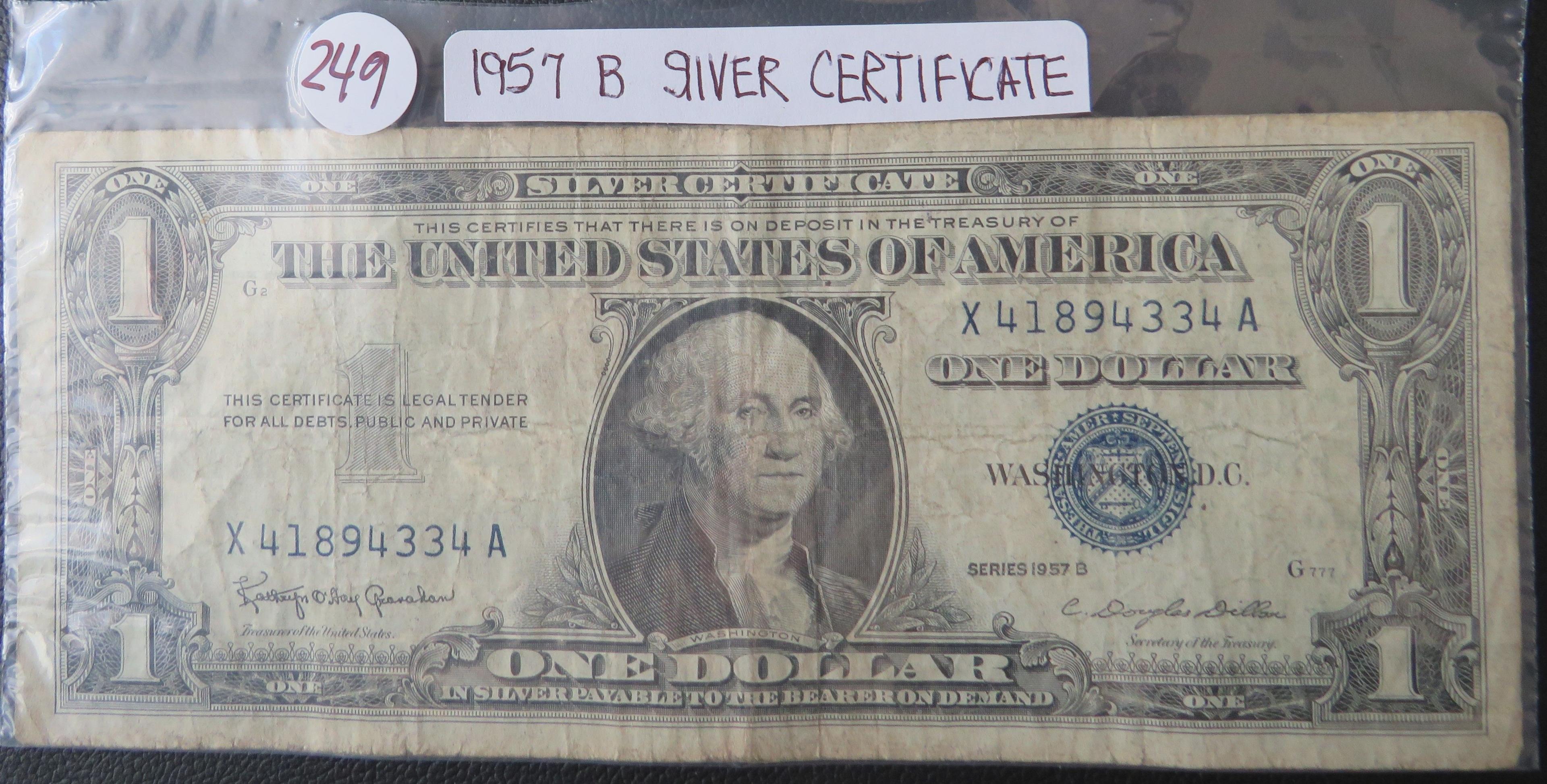 1957-B 1$ Silver Certificate