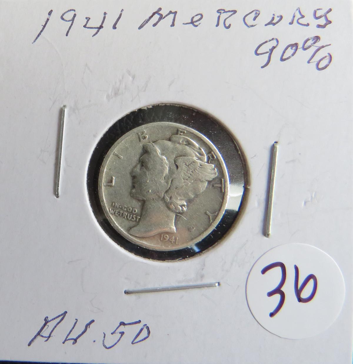 1941- Mercury Dime