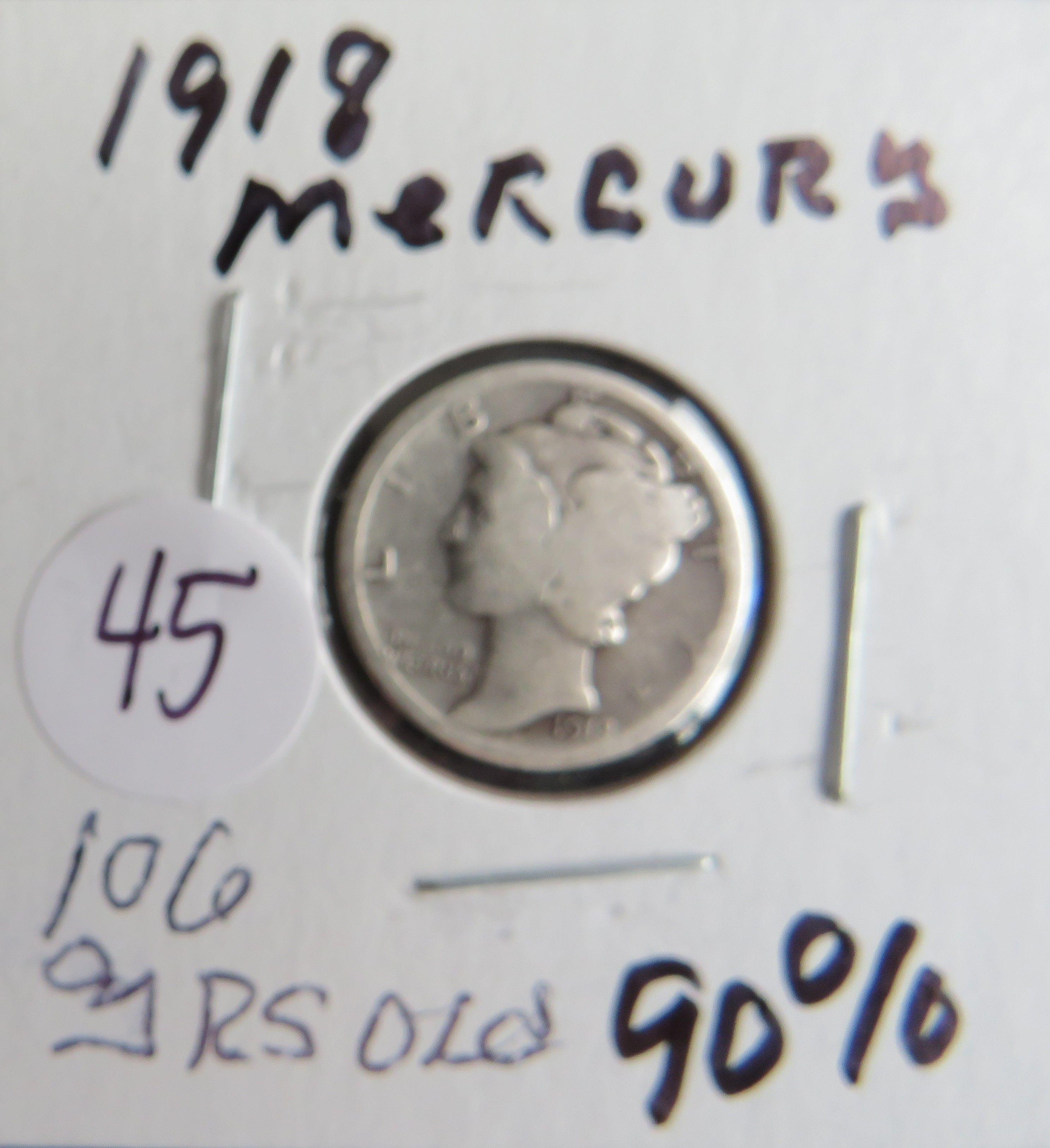 1918- Mercury Dime