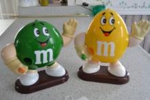 2 M&M candy dispensers